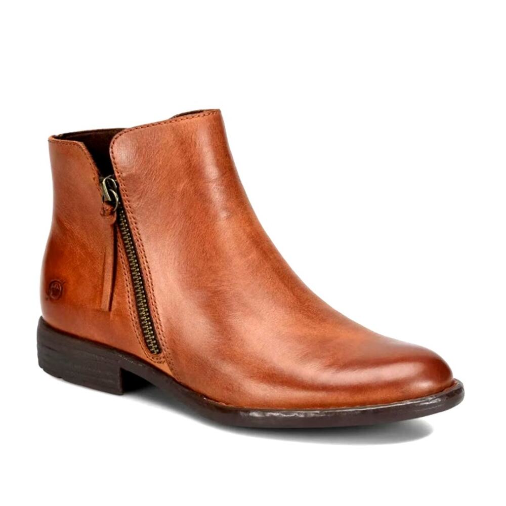 Born Cleo Bootie Brown Cognac Size 8